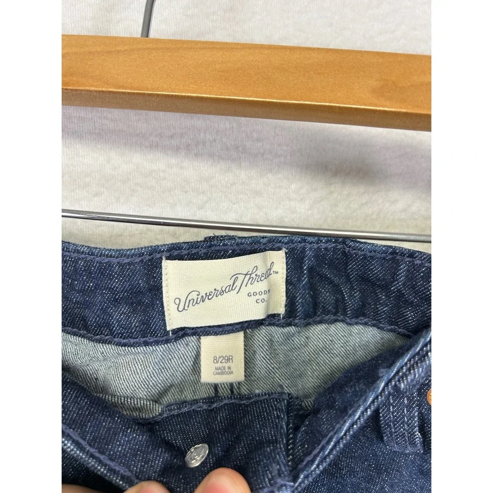 Boho Festival Universal Thread Womens 8/29R Dark‎ Wash Vintage Midi Denim Shorts